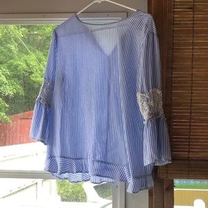 Blue striped blouse